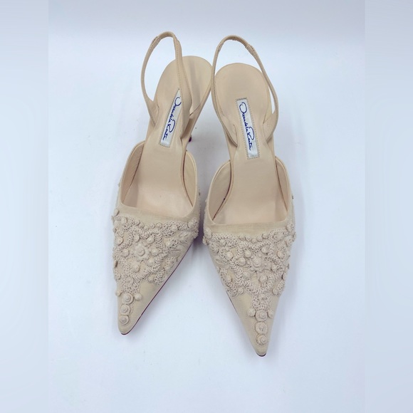 Oscar de la Renta Bridal Shoes - EUC Oscar de La Renta Vero Cuoio Fabric Evening Shoes - Size 36.5